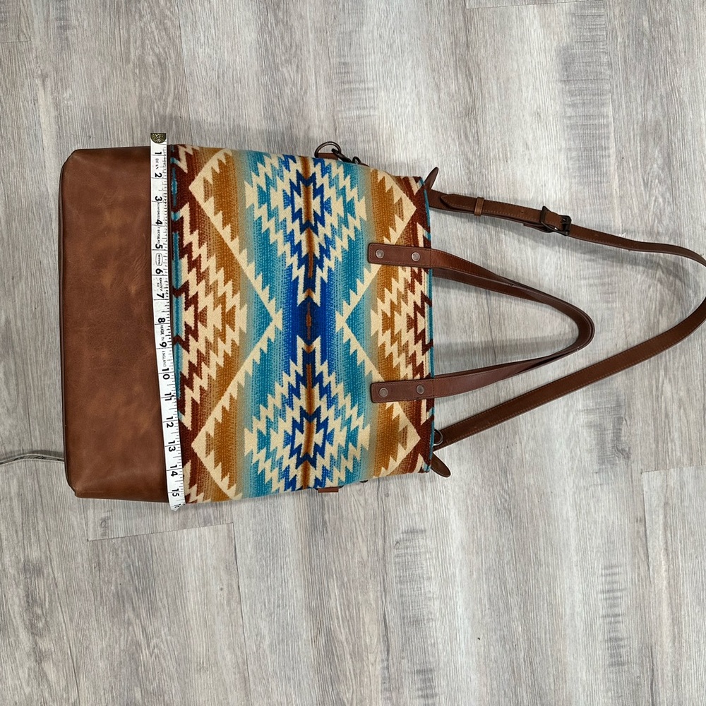 Pendleton Blue And Brown Patterned Tote - image 2